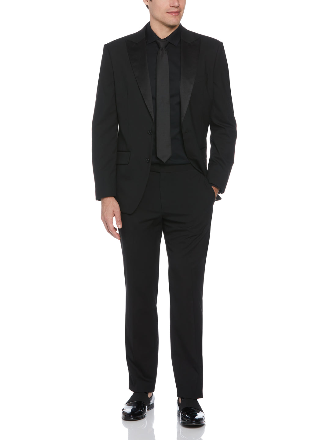 Tux Jacket with Satin Piecing (Black) 