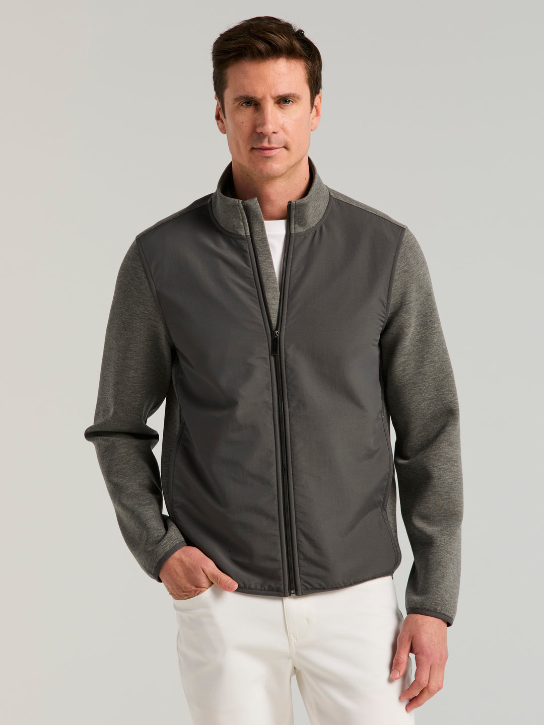 Scuba Mock Full Zip Shirt (Magnet Htr) 