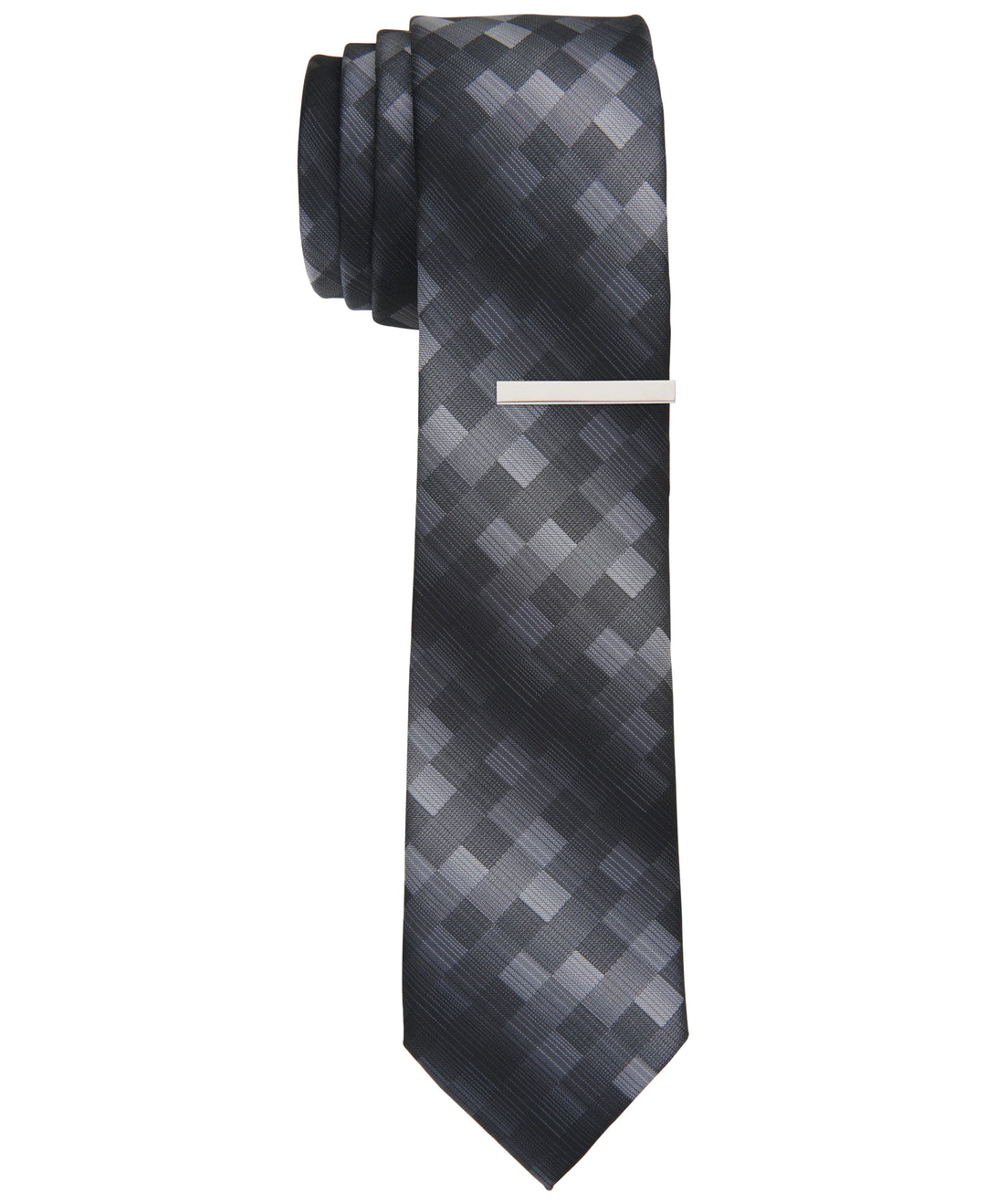 Shaded Solid Slim Tie (Black) 