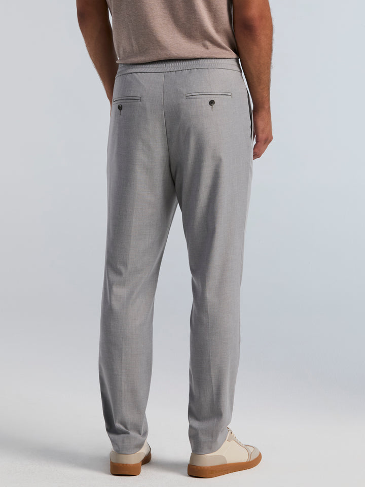 Sharkskin Slim Tapered Pleated Pant (Chiseled Stone) 