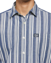 Short Sleeve Striped Shirt (Dark Sapphire) 