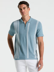 Short Sleeve Tech Stretch Zip Polo (Citadel) 