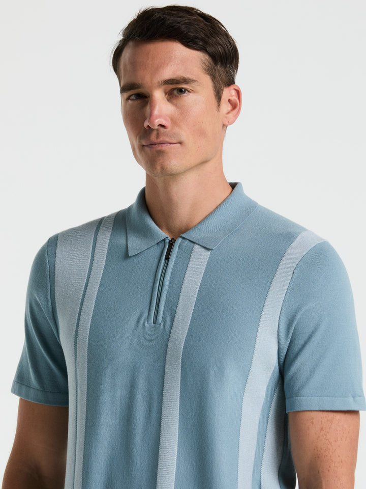 Short Sleeve Tech Stretch Zip Polo (Citadel) 