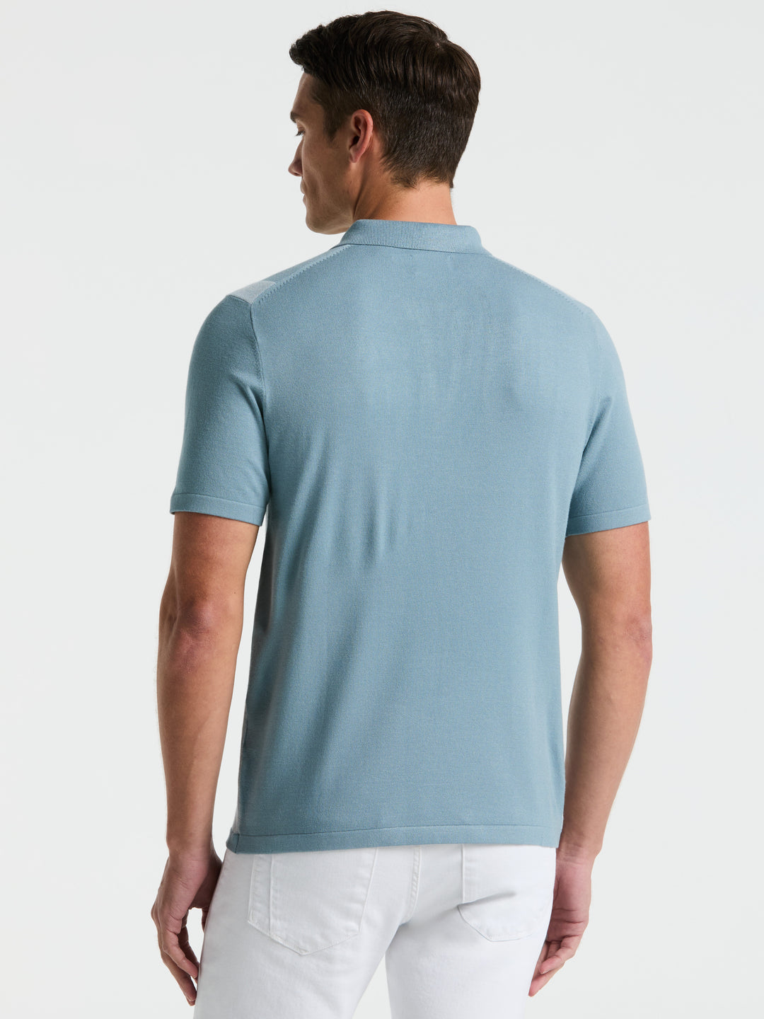 Short Sleeve Tech Stretch Zip Polo (Citadel) 