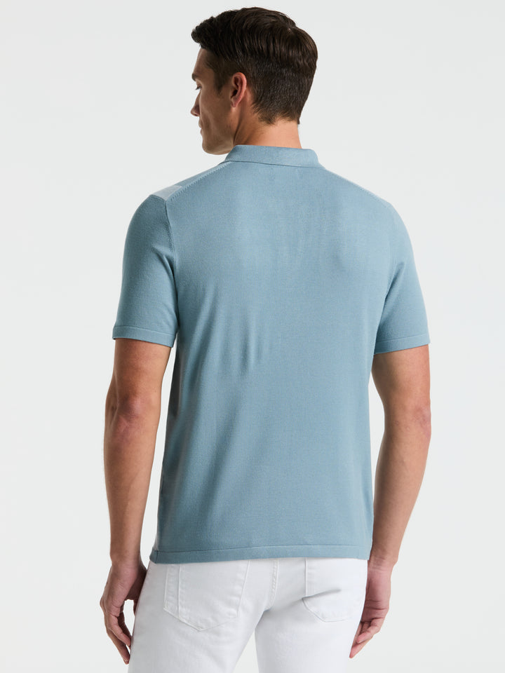 Short Sleeve Tech Stretch Zip Polo (Citadel) 