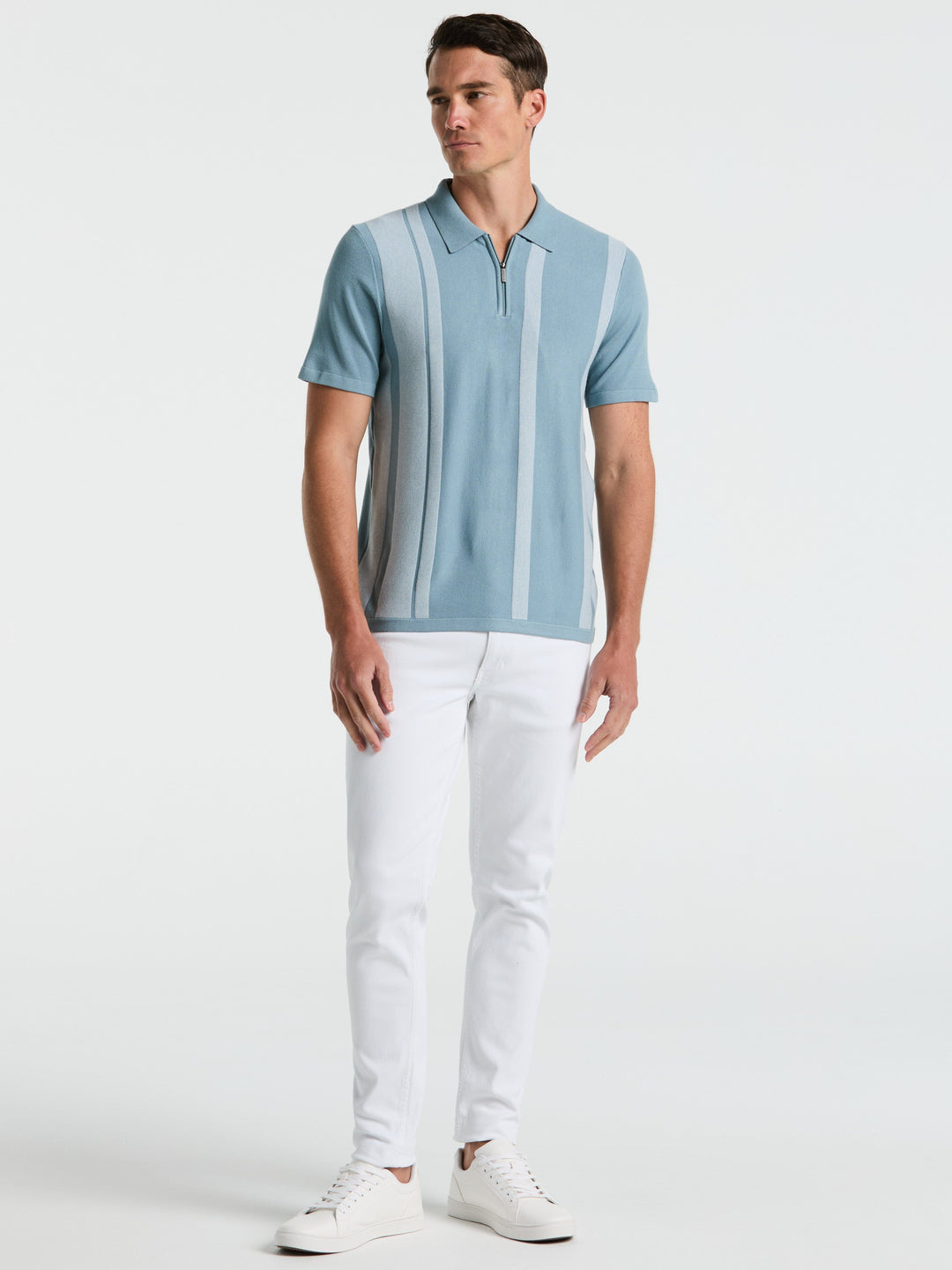 Short Sleeve Tech Stretch Zip Polo (Citadel) 