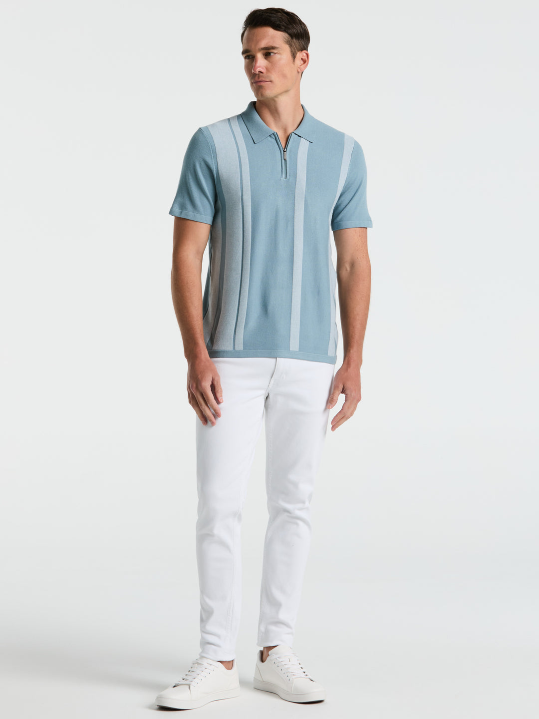 Short Sleeve Tech Stretch Zip Polo (Citadel) 