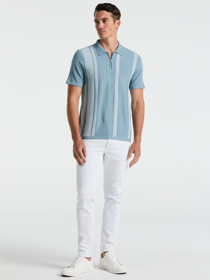Short Sleeve Tech Stretch Zip Polo (Citadel) 