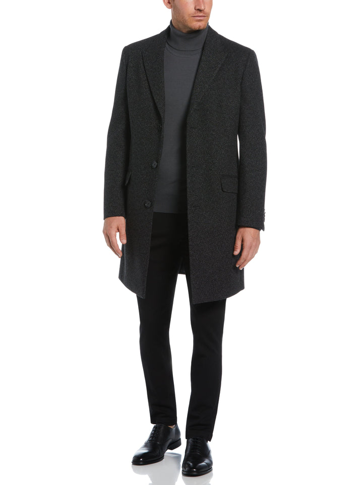 Ezra Single Breasted 3 Button Overcoat (Dark Charcoal) 