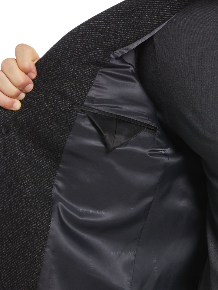 Ezra Single Breasted 3 Button Overcoat (Dark Charcoal) 