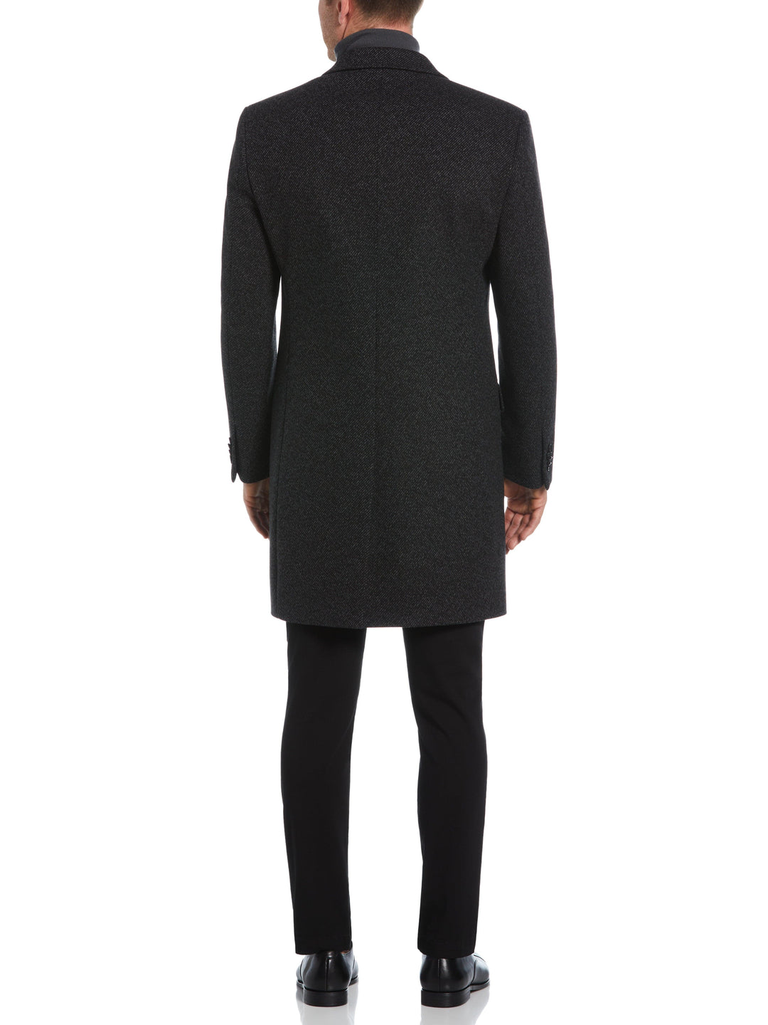 Ezra Single Breasted 3 Button Overcoat (Dark Charcoal) 