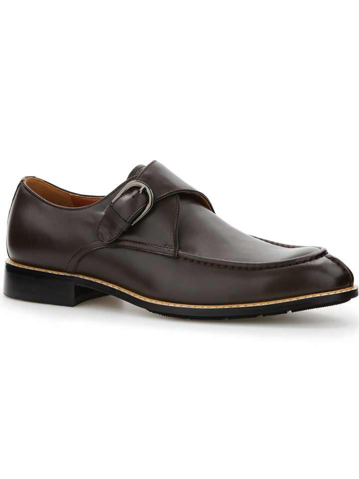 Single Monk Strap Dress Shoe (Coffee) 