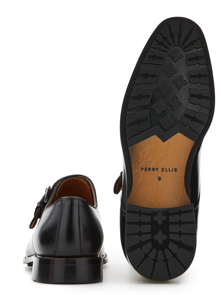 Single Monk Strap Dress Shoe (Black) 