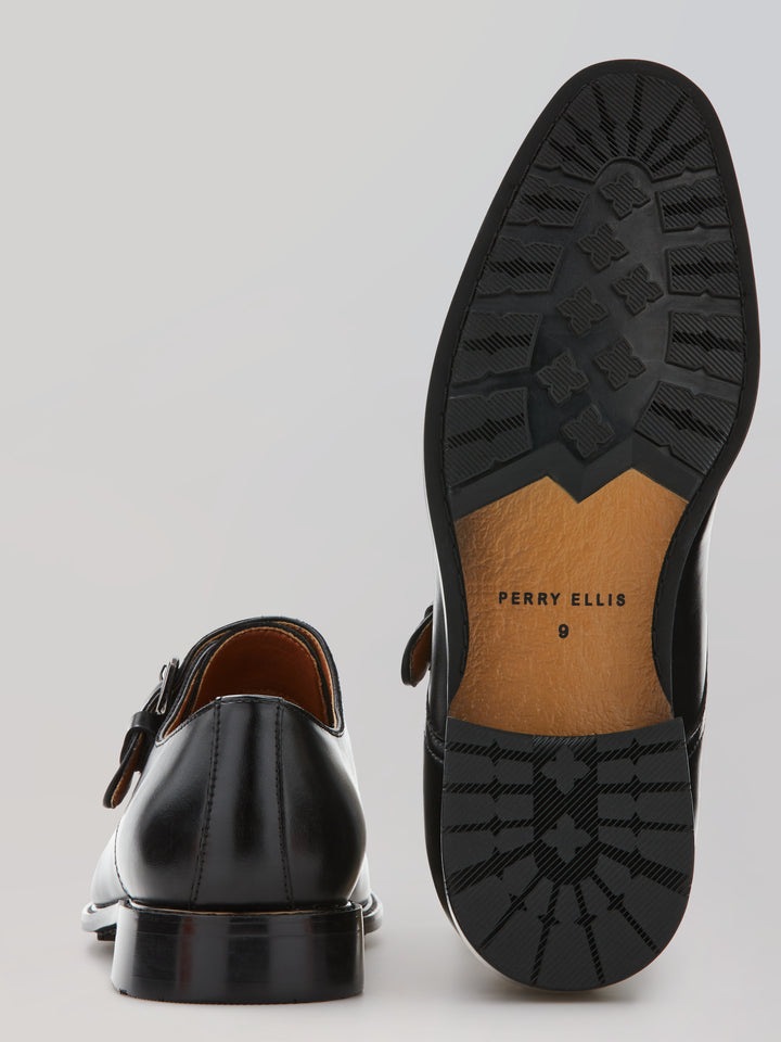 Single Monk Strap Dress Shoe (Black) 