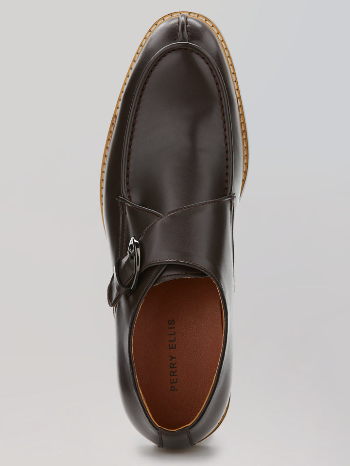 Single Monk Strap Dress Shoe (Coffee) 