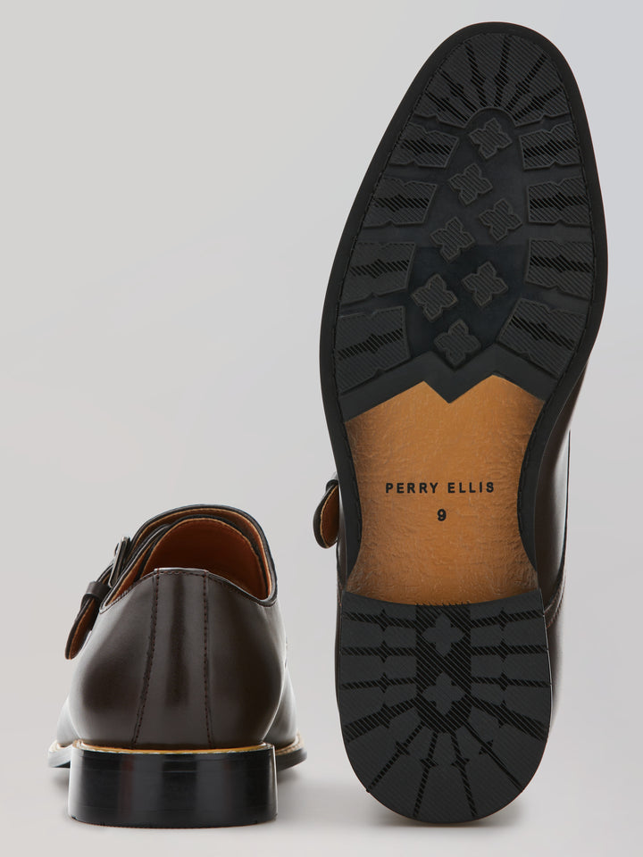 Single Monk Strap Dress Shoe (Coffee) 