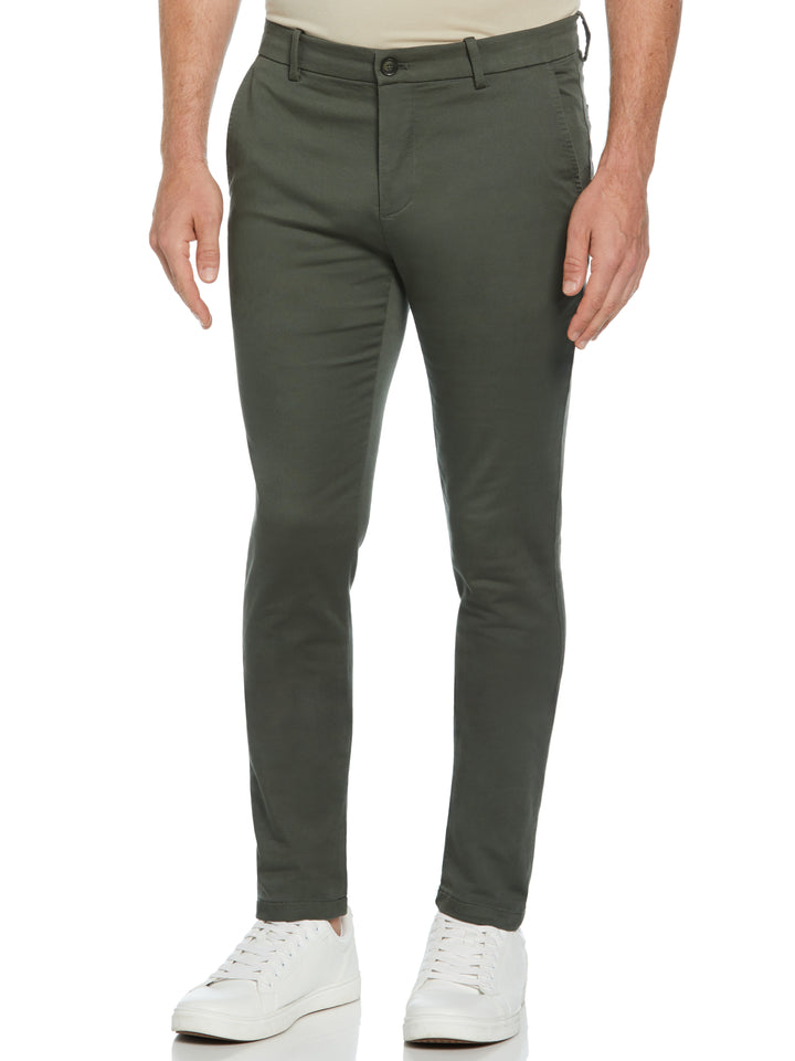 Skinny Fit Flat Front Stretch Chino (Beetle) 