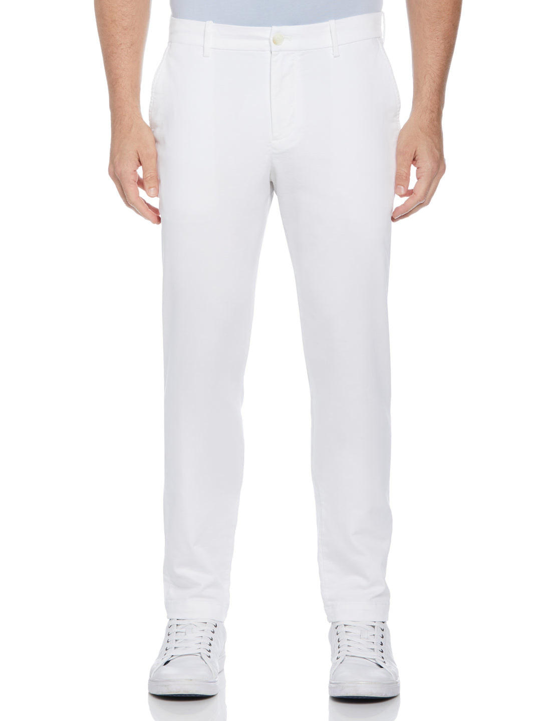 Skinny Fit Flat Front Stretch Chino (Bright White) 