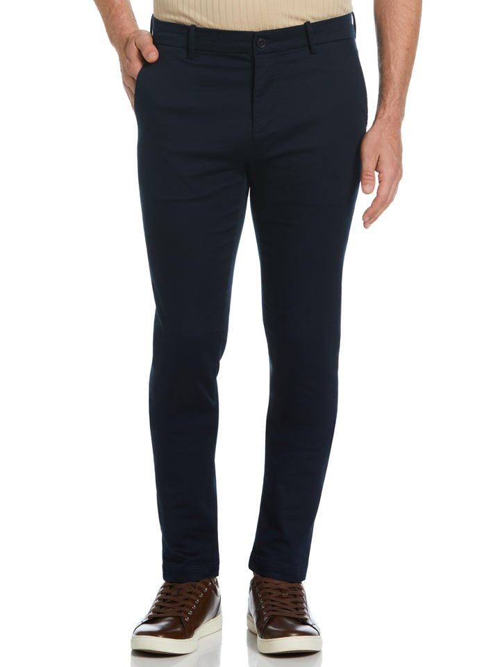 Skinny Fit Flat Front Stretch Chino (Dark Sapphire) 