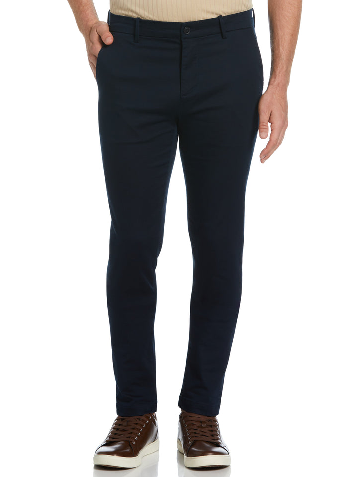 Skinny Fit Flat Front Stretch Chino (Dark Sapphire)