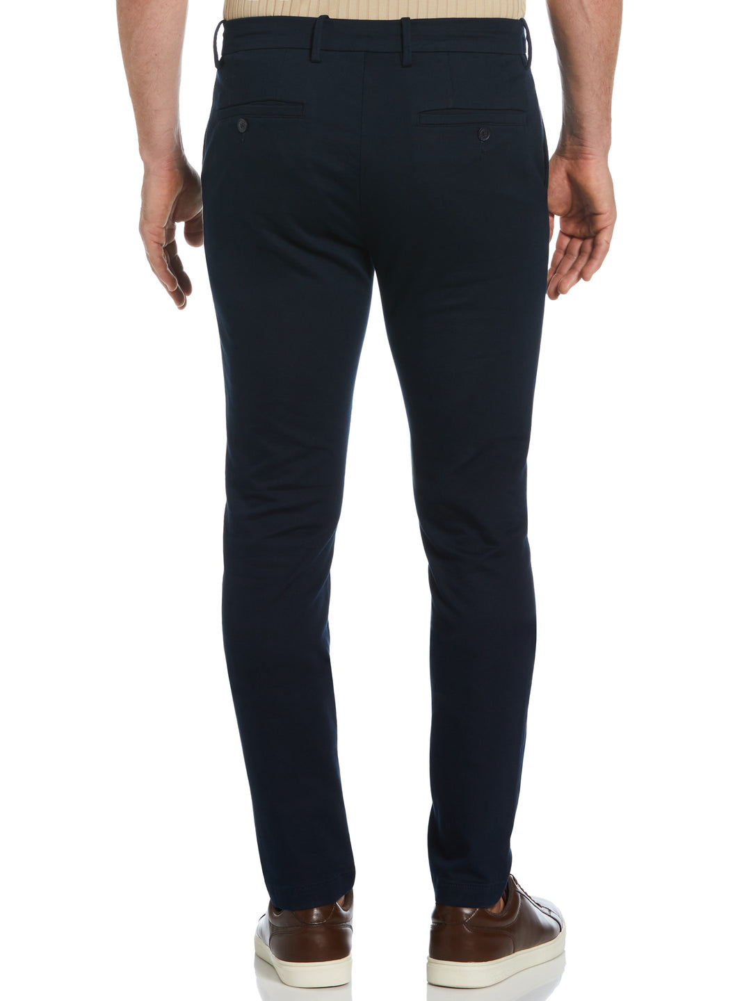Skinny Fit Flat Front Stretch Chino (Dark Sapphire)