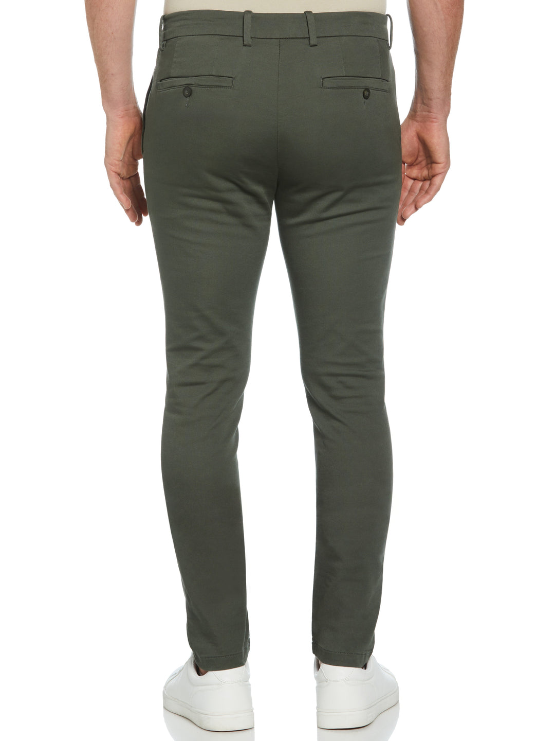 Skinny Fit Flat Front Stretch Chino (Beetle)