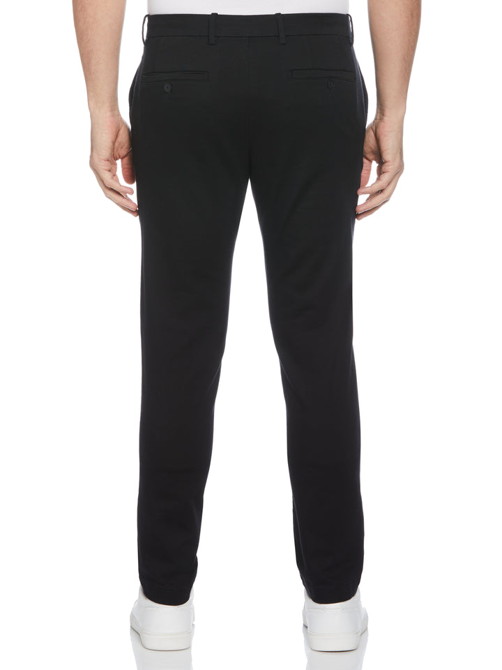 Skinny Fit Flat Front Stretch Chino (Black) 