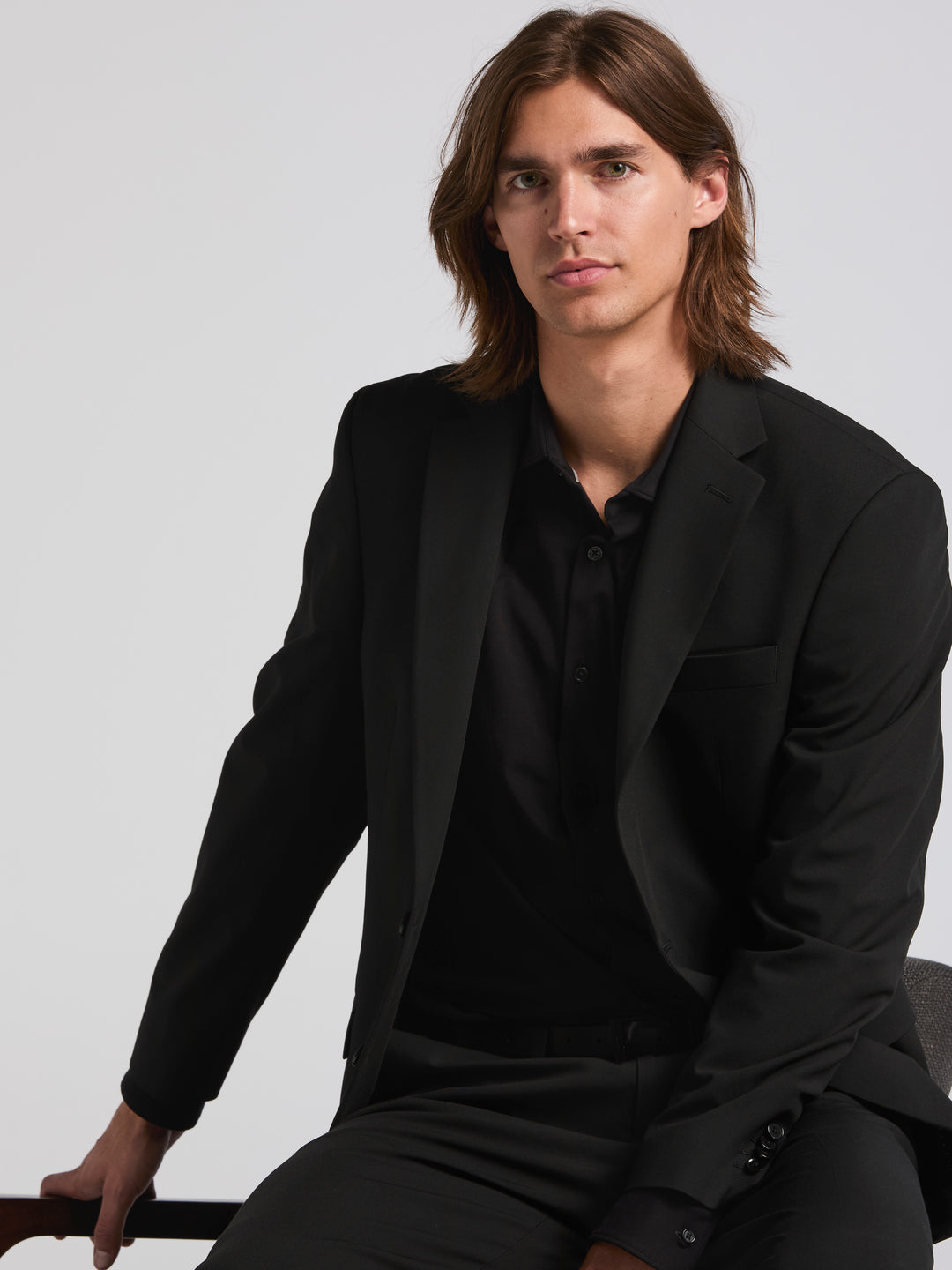 Skinny Gabardine Jacket (Black) 