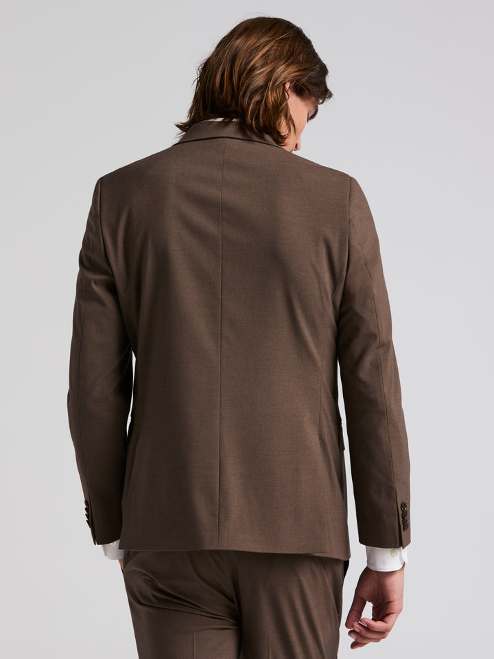 Skinny Fit Solid Light Brown Suit Jacket (Tan) 
