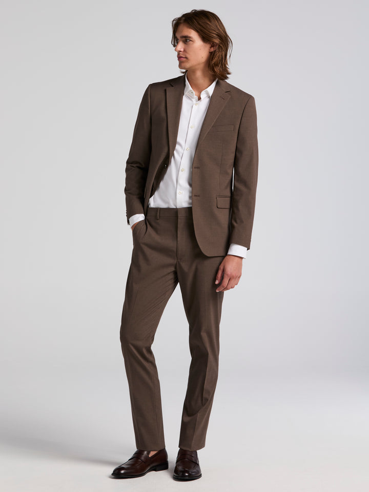Skinny Fit Solid Light Brown Suit Jacket (Tan) 