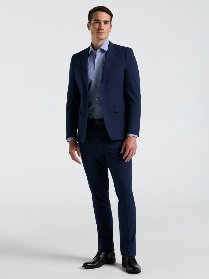 Skinny Fit Mini Houndstooth Suit Jacket (Blue) 