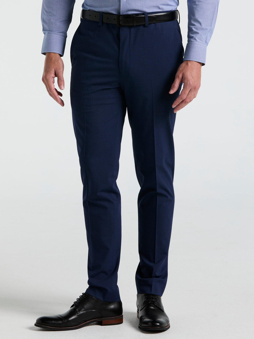 Skinny Fit Mini Houndstooth Suit Pant (Blue) 
