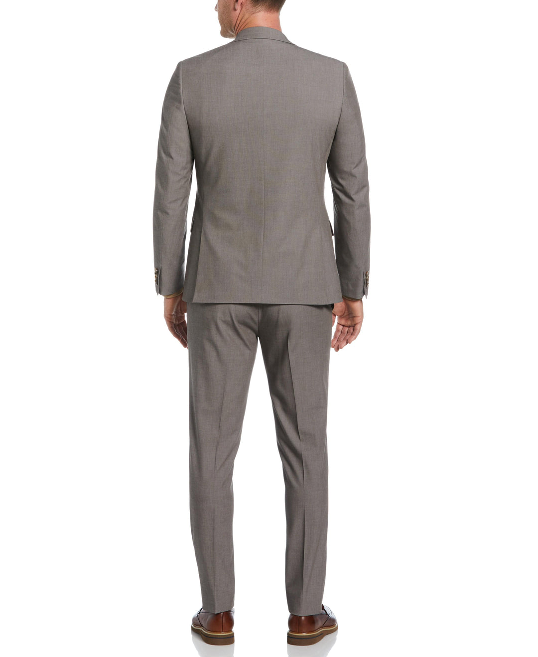 Slim Fit Notch Stretch Suit Jacket (Brown) 