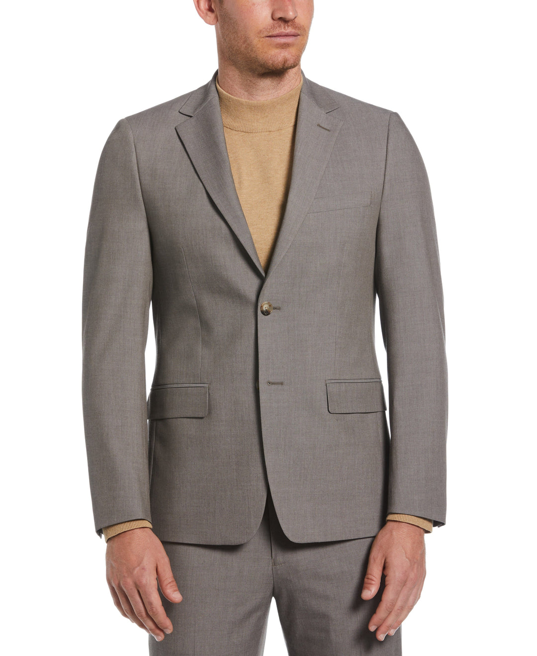 Slim Fit Notch Stretch Suit Jacket (Brown) 