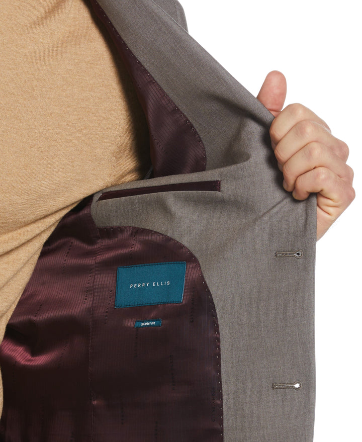 Slim Fit Notch Stretch Suit Jacket (Brown) 