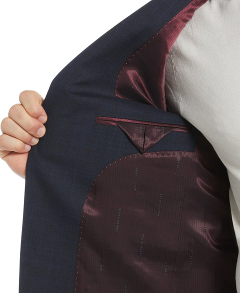 Slim Fit Notch Lapel Suit Jacket (Blue) 