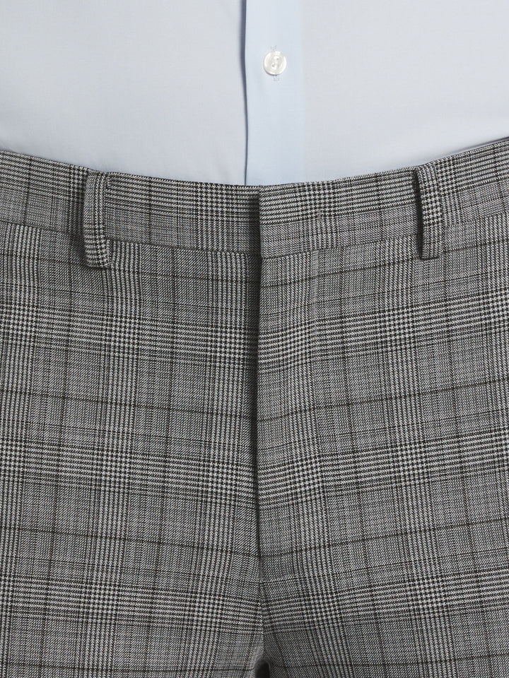 Skinny Fit Plaid Suit Pant (Lt Grey/Black) 