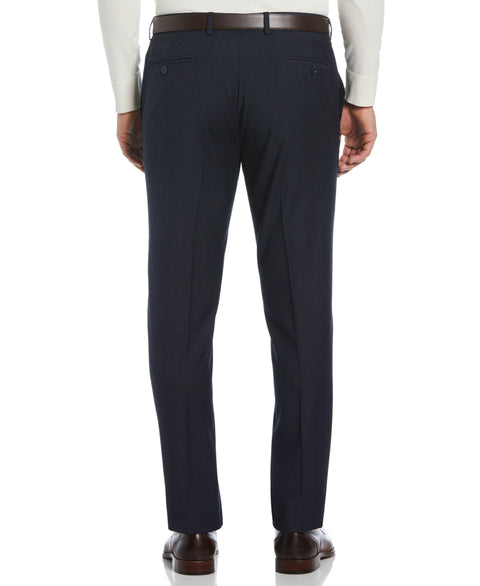 Slim Fit Plaid Suit Pant (Blue) 