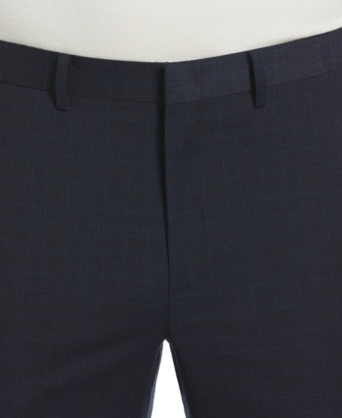 Slim Fit Plaid Suit Pant (Blue) 