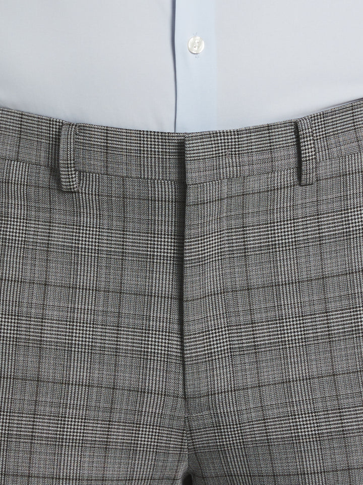 Skinny Fit Plaid Suit Pant (Lt Grey/Black) 