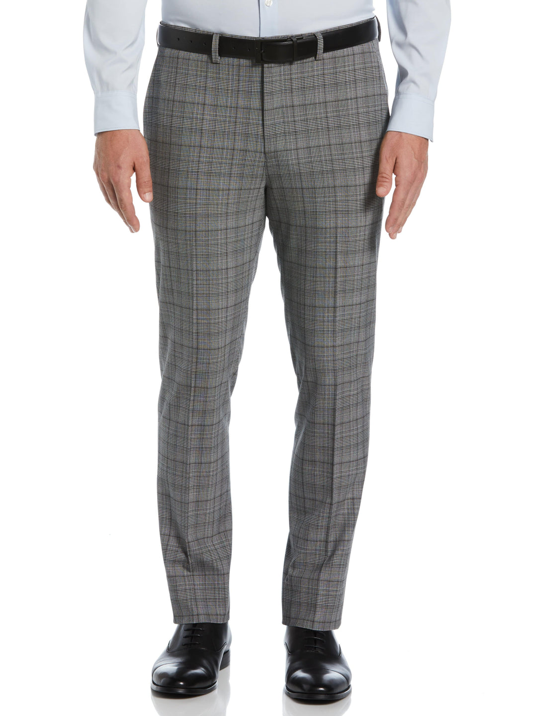 Skinny Fit Plaid Suit Pant (Lt Grey/Black) 