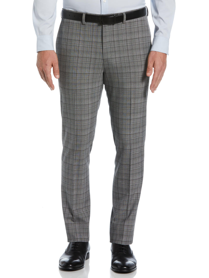 Skinny Fit Plaid Suit Pant (Lt Grey/Black) 