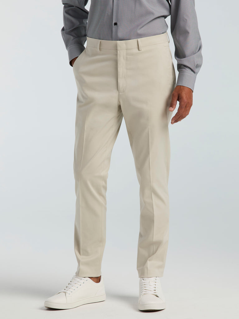 Perry Ellis Men's Skinny Fit Suit Pants in Cream/white, Size 36, Cotton/Spandex, Solid