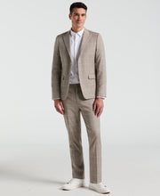 Skinny Fit Windowpane Pattern Suit Pant (Tan) 