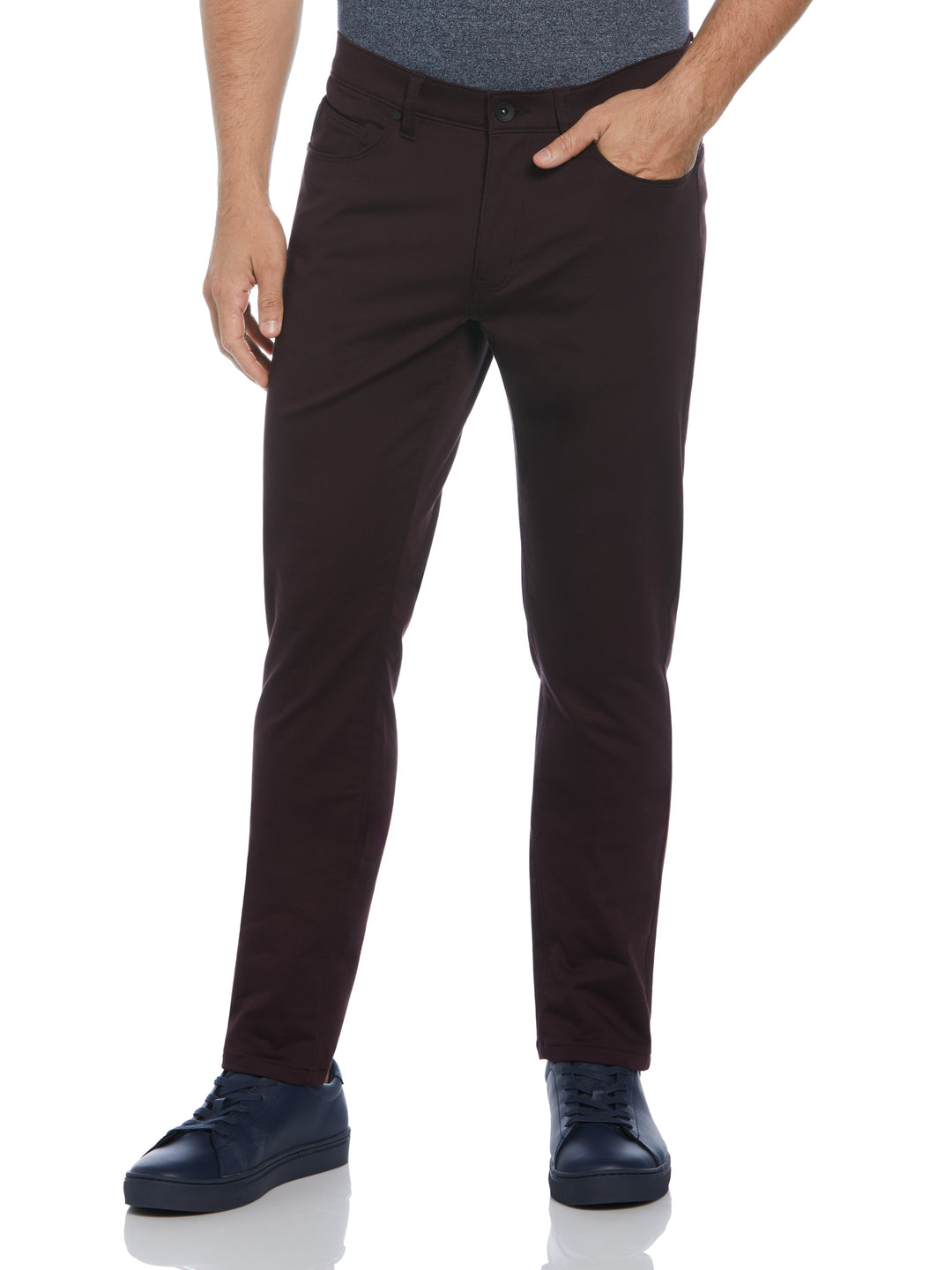 Slim Fit Stretch Knit 5-Pocket Pant (Port) 