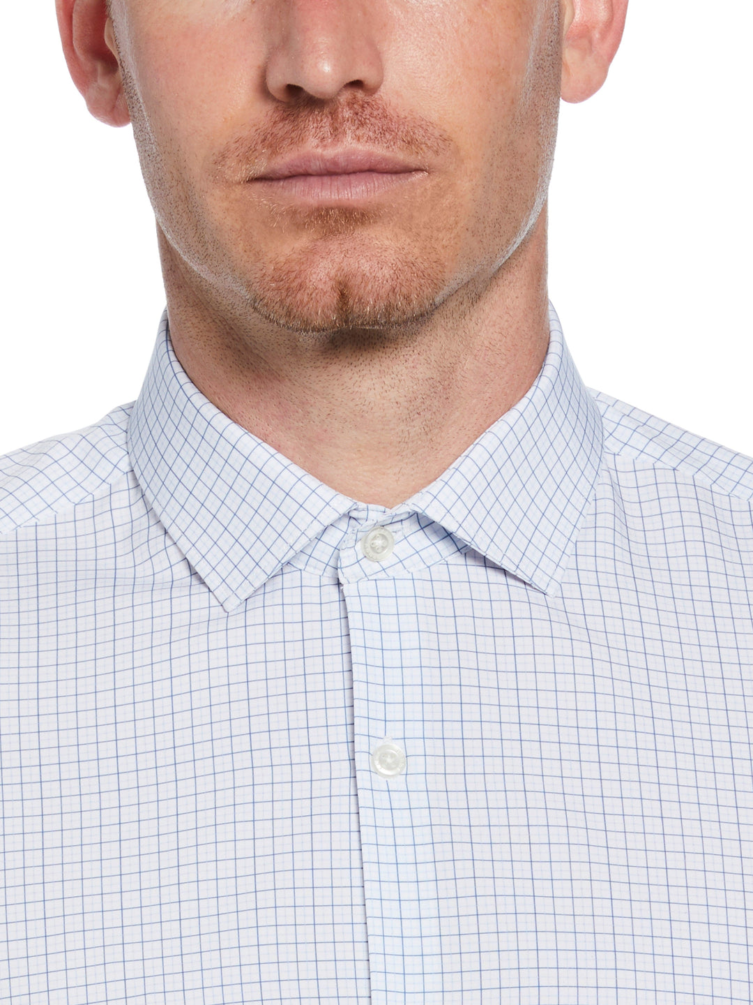 4-Way Stretch Check Shirt (Navy) 