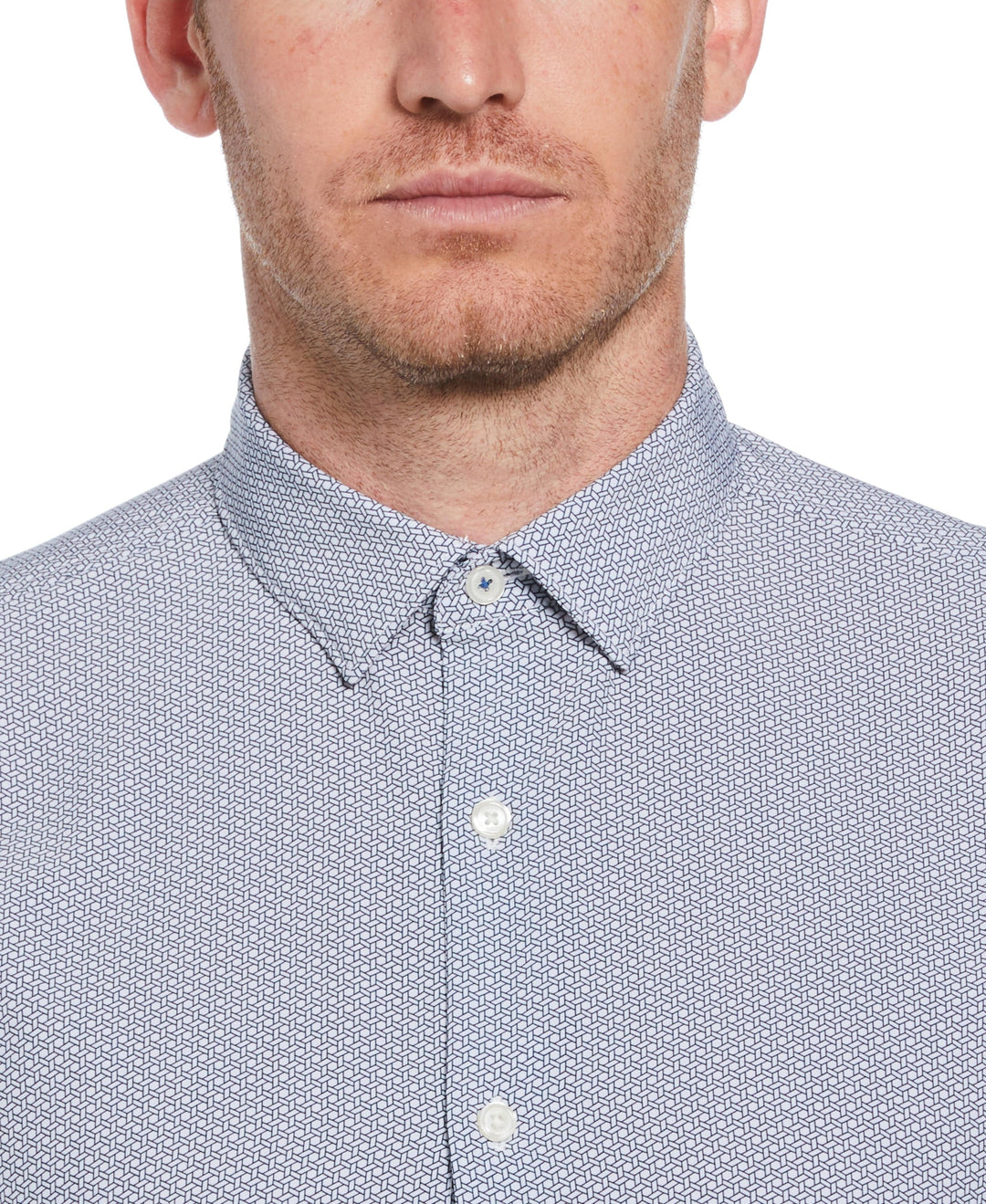 Geo Print Shirt (Bright White) 