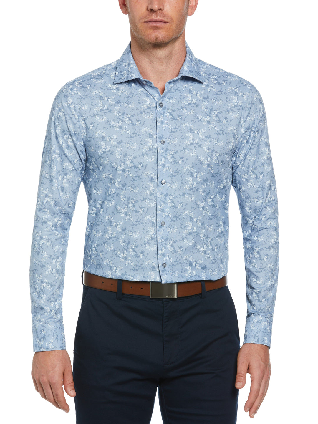 Painterly Floral Shirt (Lt Blue) 