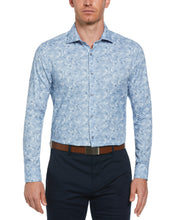 Painterly Floral Print Shirt (Lt Blue) 