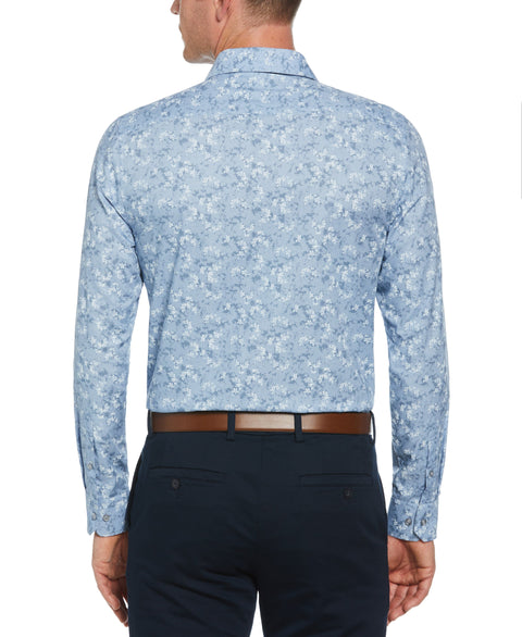 Painterly Floral Print Shirt (Lt Blue) 